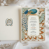 Invitation Mariage Peacock Art Nouveau