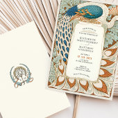 Invitation Mariage Peacock Art Nouveau