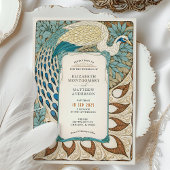 Invitation Mariage Peacock Art Nouveau