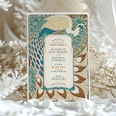 Invitation Mariage Peacock Art Nouveau