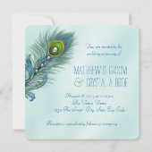 Invitation Mariage Peacock bleu pourpre et Turquoise (Dos)