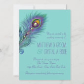 Invitation Mariage Peacock bleu pourpre et Turquoise (Dos)