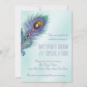 Invitation Mariage Peacock bleu pourpre et Turquoise (Dos)