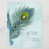 Invitation Mariage Peacock bleu pourpre et Turquoise (Devant / Derrière)