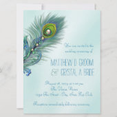 Invitation Mariage Peacock bleu pourpre et Turquoise (Dos)