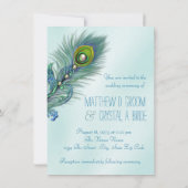 Invitation Mariage Peacock bleu pourpre et Turquoise (Dos)