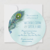 Invitation Mariage Peacock bleu pourpre et Turquoise (Dos)
