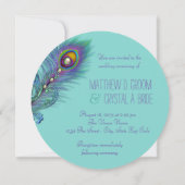 Invitation Mariage Peacock bleu pourpre et Turquoise (Dos)