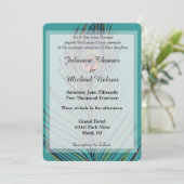 Invitation Mariage Peacock Feather (Debout devant)