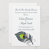 Invitation Mariage Peacock Feathers (Devant / Derrière)