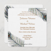 Invitation Mariage Peacock Feathers (Devant / Derrière)