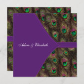 Invitation Mariage Peacock Plum Purple (Devant / Derrière)
