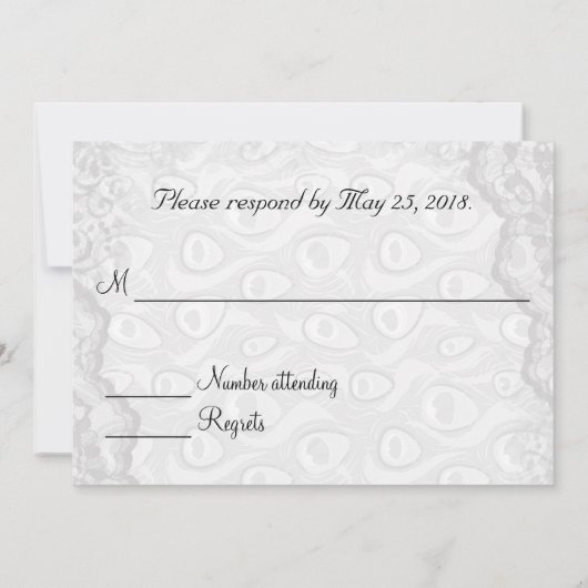 Invitation Mariage Peacock Plumes mariage RSVP (Dos)