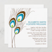 Invitation Mariage Peacock turquoise (Devant / Derrière)