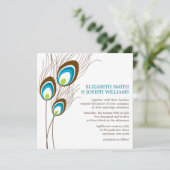 Invitation Mariage Peacock turquoise (Debout devant)
