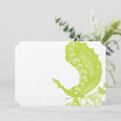 Invitation Mariage Peacock vert pomme (Debout devant)