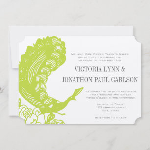 Invitation Mariage Peacock vert pomme
