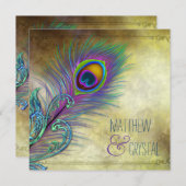 Invitation Mariage Peacock vintage (Devant / Derrière)