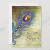 Invitation Mariage Peacock vintage (Devant)