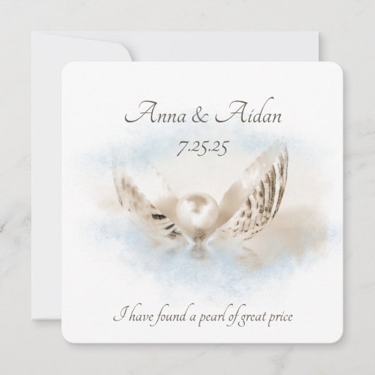 Invitation Mariage Pearl In Seashell (Devant)