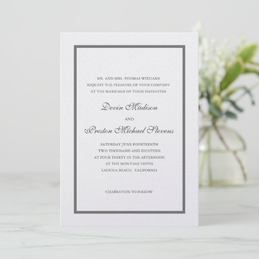 Invitation Mariage Pearl Shimmer (Debout devant)