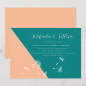 Invitation Mariage pêche et sarcelle (Devant / Derrière)