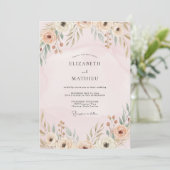 Invitation Mariage peint à la Champagne Blush (Debout devant)