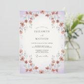 Invitation Mariage Peint à la Clay Periwinkle (Debout devant)