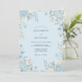 Invitation Mariage Peint à la Crème Céruléenne (Debout devant)