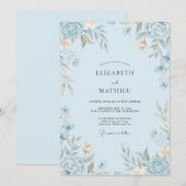 Invitation Mariage Peint à la Crème Céruléenne (Devant / Derrière)