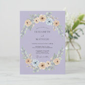 Invitation Mariage peint à la crème de pervenche (Debout devant)