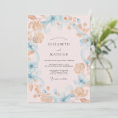 Invitation Mariage peint à la dorée écume de mer (Debout devant)