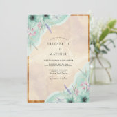 Invitation Mariage Peint à la Lavande Menthe (Debout devant)