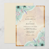 Invitation Mariage Peint à la Lavande Menthe (Devant / Derrière)