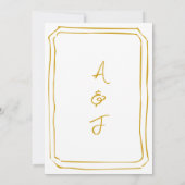 Invitation Mariage peint à la main jaune moutarde (Dos)