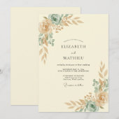 Invitation Mariage peint à la mousse de champagne (Devant / Derrière)