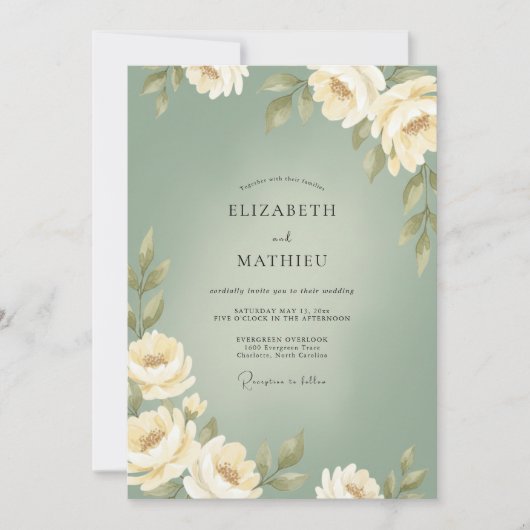 Invitation Mariage Peint à la Mousse d'Ivoire (Devant)