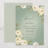 Invitation Mariage Peint à la Mousse d'Ivoire (Devant / Derrière)