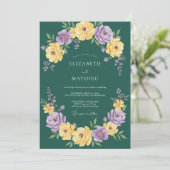 Invitation Mariage Peint à la Moutarde Violette (Debout devant)