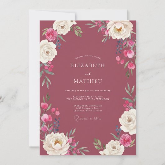 Invitation Mariage Peint à la Mûre (Devant)