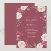 Invitation Mariage Peint à la Mûre (Devant / Derrière)