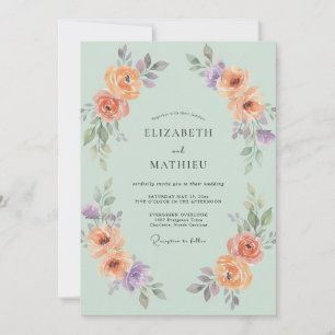 Invitation Mariage peint à la pêche écume de mer