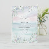 Invitation Mariage Peint à la Periwinkle Blush (Debout devant)