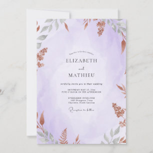 Invitation Mariage peint à la rouille d'améthyste