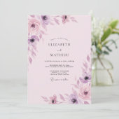 Invitation Mariage Peint à la Teinte Améthyste Blush (Debout devant)