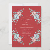 Invitation Mariage peint à la teinte carmin (Devant)
