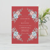 Invitation Mariage peint à la teinte carmin (Debout devant)