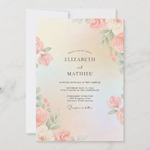 Invitation Mariage peint à l'abricot doux