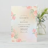 Invitation Mariage peint à l'abricot doux (Debout devant)