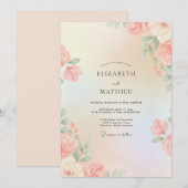 Invitation Mariage peint à l'abricot doux (Devant / Derrière)